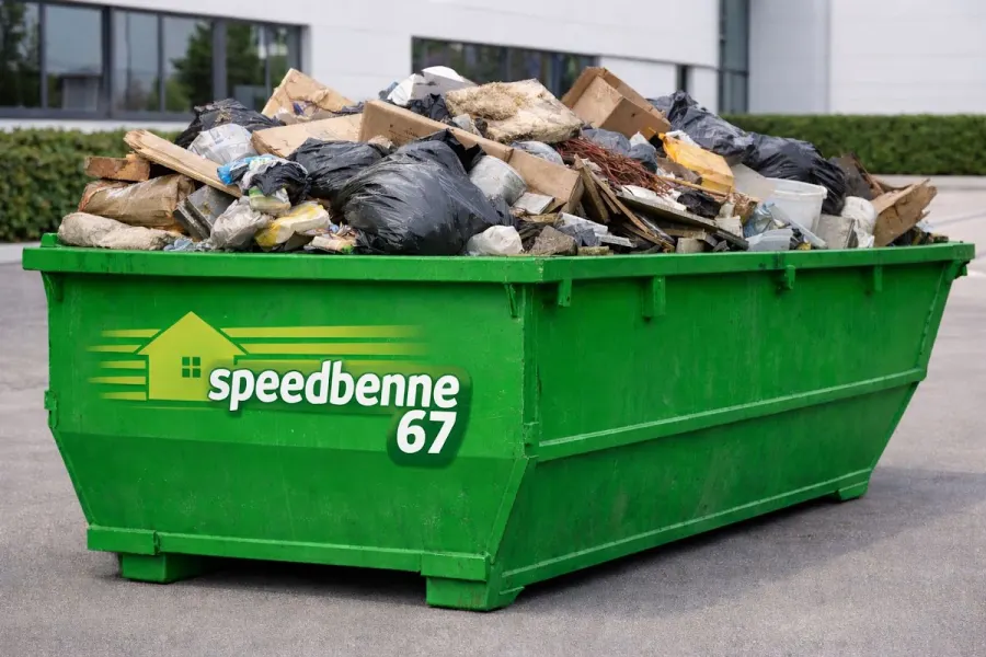 Réalisation Speedbenne : benne livrée sur un chantier à Strasbourg